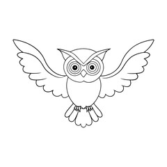 Cute owl outline vector owl 