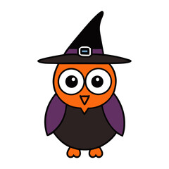 Cute cartoon owl teacher animal illustration vector with a wise look and hat, an education icon sign isolated