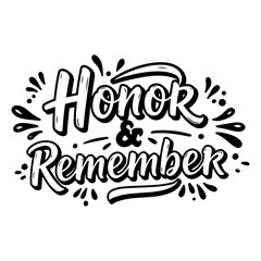 Obraz premium Black and white, stylized typography graphic. Ideal for patriotic designs, memorials, or educational materials.