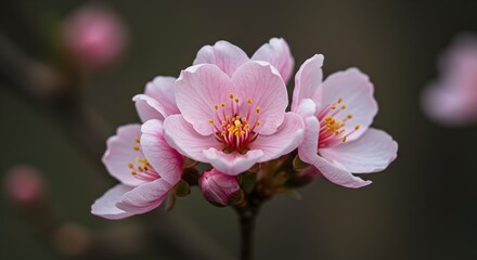 Delicate Pink Spring Blossoms Close-Up Photography of a Cluster of Flowers