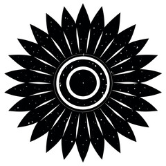 A radiant-sunflower-icon-with-a-textured-central 