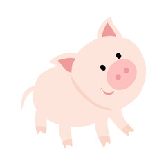 pink pig illustration on a white background