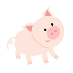 pink pig illustration on a white background