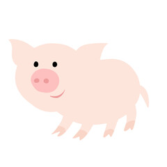pink pig illustration on a white background