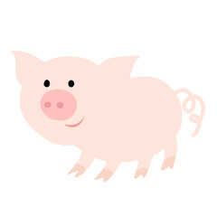 pink pig illustration on a white background