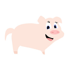 pink pig illustration on a white background
