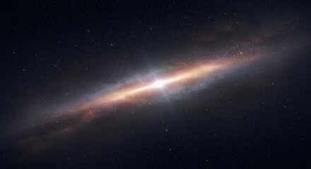Galaxy with Bright Light in Space