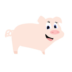 pink pig illustration on a white background
