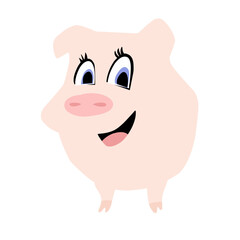 pink pig illustration on a white background