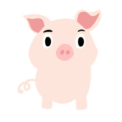 pink pig illustration on a white background
