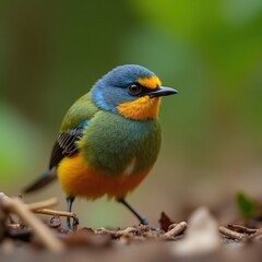 Naklejka premium _Professional_closeup_photo_of_a_small_colorful_bird_i_