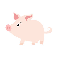 pink pig illustration on a white background