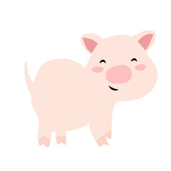 pink pig illustration on a white background