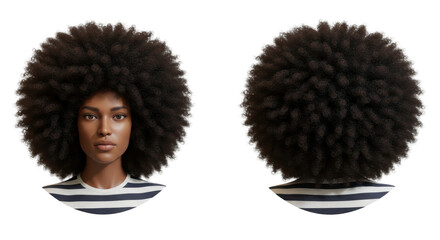 Isolated Afro Hairstyle Woman Portrait Beauty