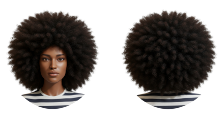 Isolated Afro Hairstyle Woman Portrait Beauty