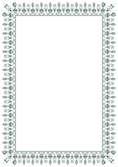 Obraz premium Frame, vintage border pattern for book border decoration, carpet production elements