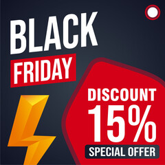 Fototapeta premium 15% Off Sale Banner - Exclusive Discount Promotion
