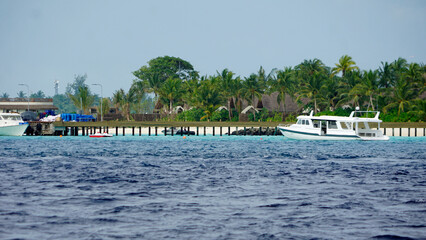 supply boat on the maldives