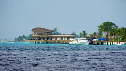 supply boat on the maldives