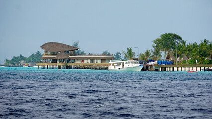 supply boat on the maldives