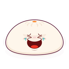 Obraz premium steamed buns laughing face cartoon cute