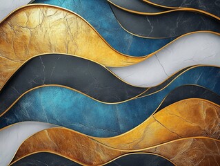 Elegant abstract design, the wave-like composition features a blend of textures and colors, evoking sophistication and a sense of fluidity and grace. 