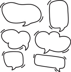 Line frame text speech bubble set. Line balloon frame design talk speech bubble frame.