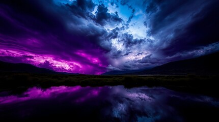 storm clouds over the lake