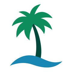 island-vibe-palm-tree-icon-on-white-background. 