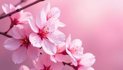 Fototapeta premium Full bloom sakura, dense overlapping petals, light pink gradient, japanese, floral pattern