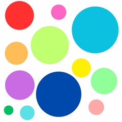 different circles with different colours for background
