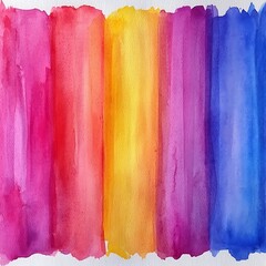 Vibrant watercolor stripes in a rainbow spectrum.
