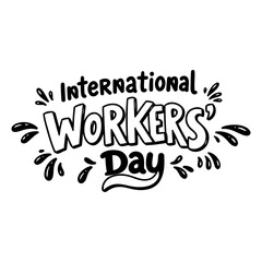Bold, stylized graphic perfect for International Workers Day marketing materials or social media posts.  Use for advertising, social media, or editorial.