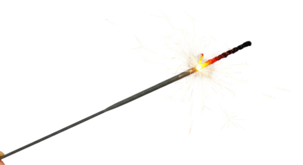 Isolated Sparkler Burning Bright Festive Celebration