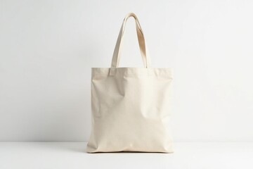 Stylish canvas shopper bag, clean white backdrop , shopping bag, fabric bag, canvas tote