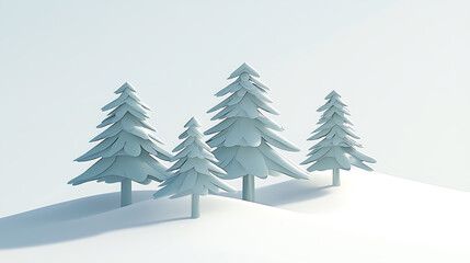 Obraz premium Winter Forest Landscapes with Snow and Bare Trees