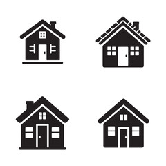 house icon silhouette vector illustration