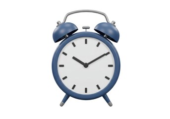 Blue alarm clock isolated on white background
