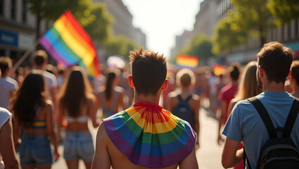 Vibrant Pride Month Celebrations: Authentic Street Events, Diverse Cultures, and Communal Gatherings Captured with Exceptional Clarity - Stock Photography