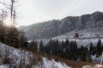 winter in the mountains, nature photography