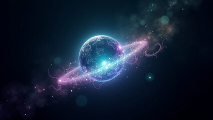 abstract blue background with particles