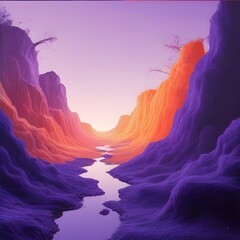 Vibrant 3D Abstract Dreamscapes Background. Texture.