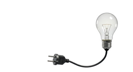 Isolated Light Bulb with Electric Plug and Cord