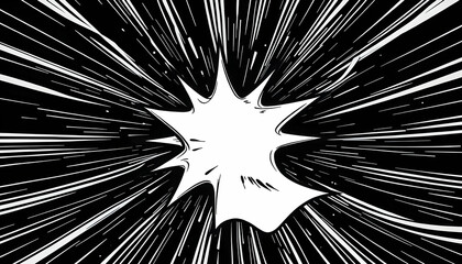 Obraz premium Dynamic Burst of Energy with Radiating Lines in Black and White