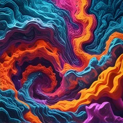 Vibrant 3D Abstract Dreamscapes Background. Texture.
