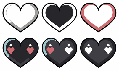 vector illustration of heart icons