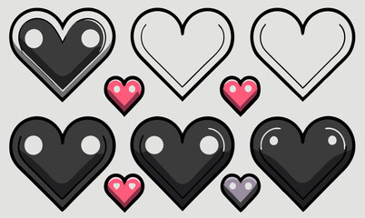 hearts on black