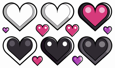 hearts on a white background