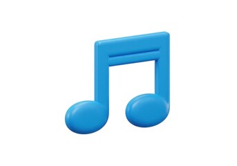 Blue music note isolated on white background