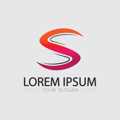 S logo design and S icon stock image graphic icon identity